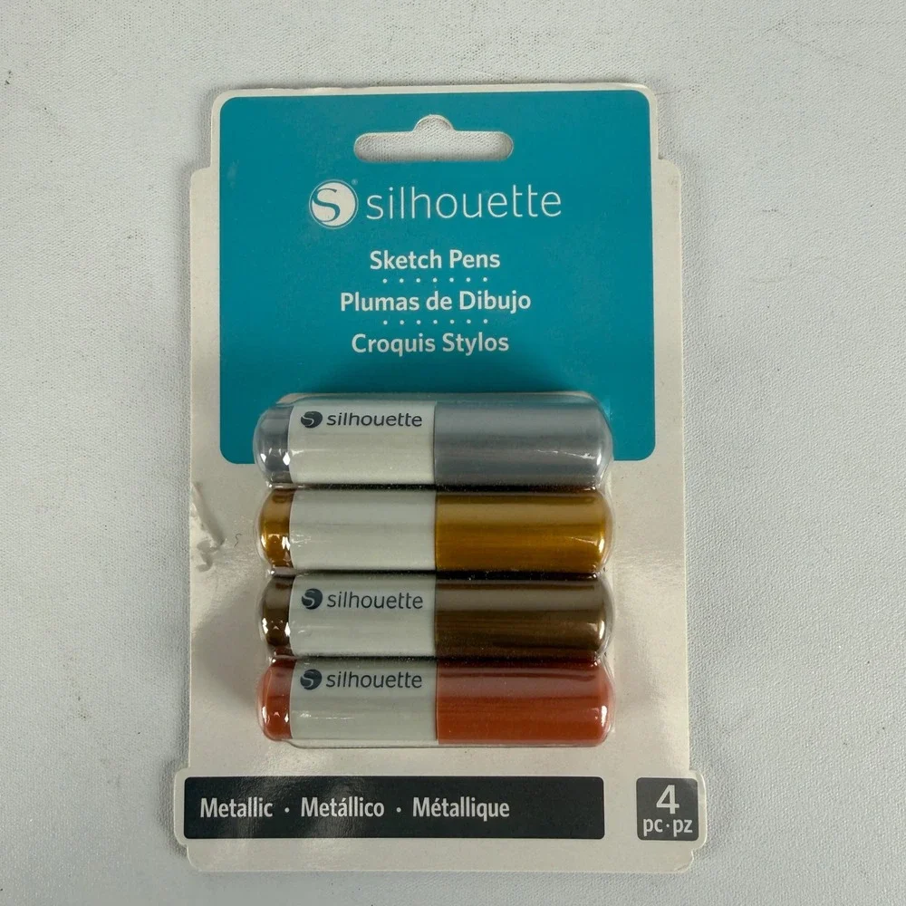 Silhouette Sketch Pens 4 Pack Metallic Silver Gold Copper SILH-PEN-MTL2